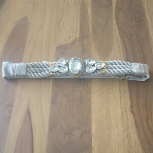 Silver  Bengaline and Rhinestone Belt.
